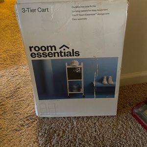 Room Essentials White Rolling Metal Shelf